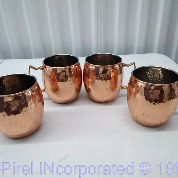 4 Bronze Copper Goblets - Picture 1 of 8